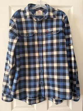 Fjallraven Skog Plaid Flannel Button Down Shirt Size XL Slim